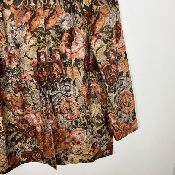 Vintage Floral Print Blazer Jacket Sz M - Picture 4 of 13